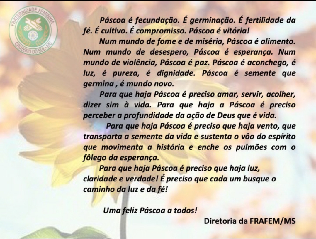 Read more about the article FRAFEM-MS deseja um Feliz Páscoa
