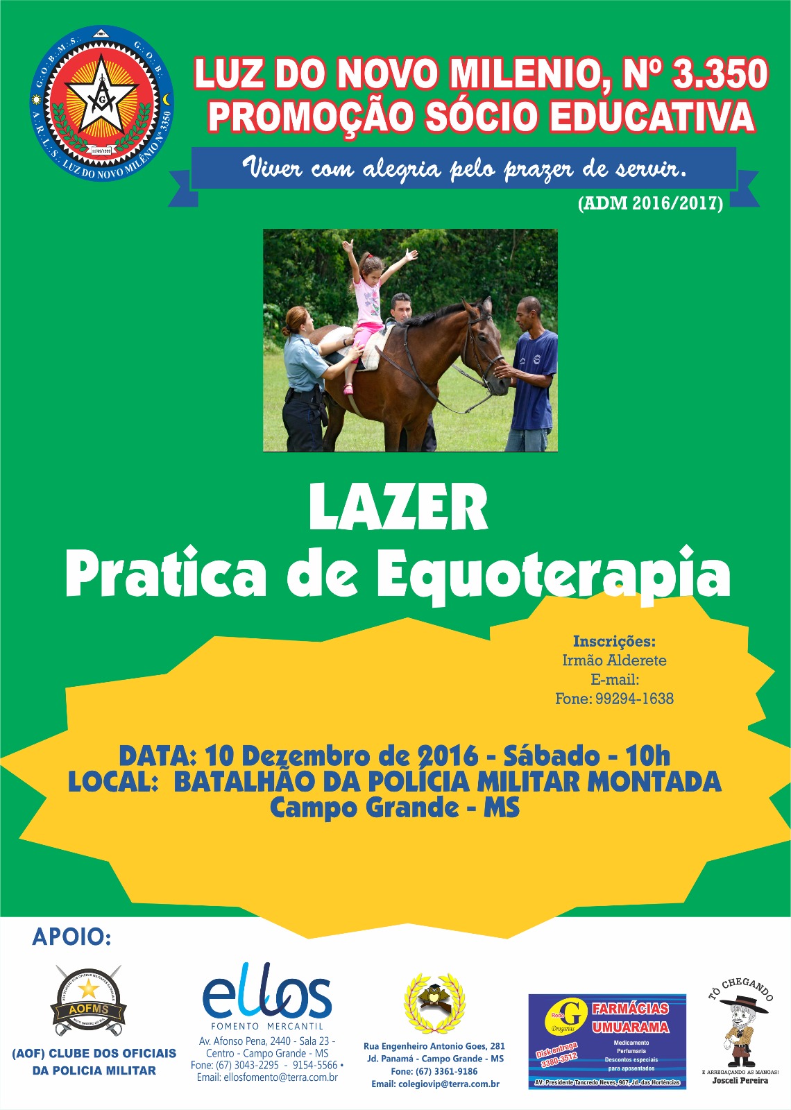 Read more about the article Lazer – Prática de Equoterapia