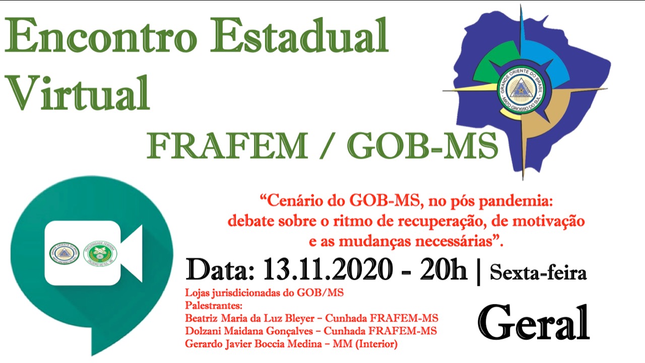 Read more about the article 1º Encontro Estadual Geral no Mato Grosso do Sul, na modalidade VIRTUAL