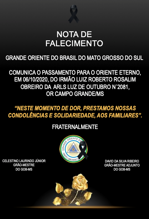 You are currently viewing NOTA DE FALECIMENTO – 06/10/2020