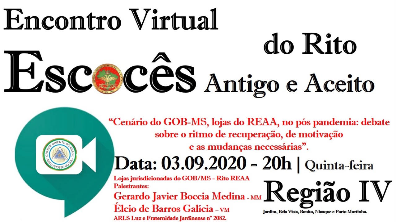 Read more about the article 1º Encontro do REAA – Região IV no Mato Grosso do Sul, modalidade VIRTUAL