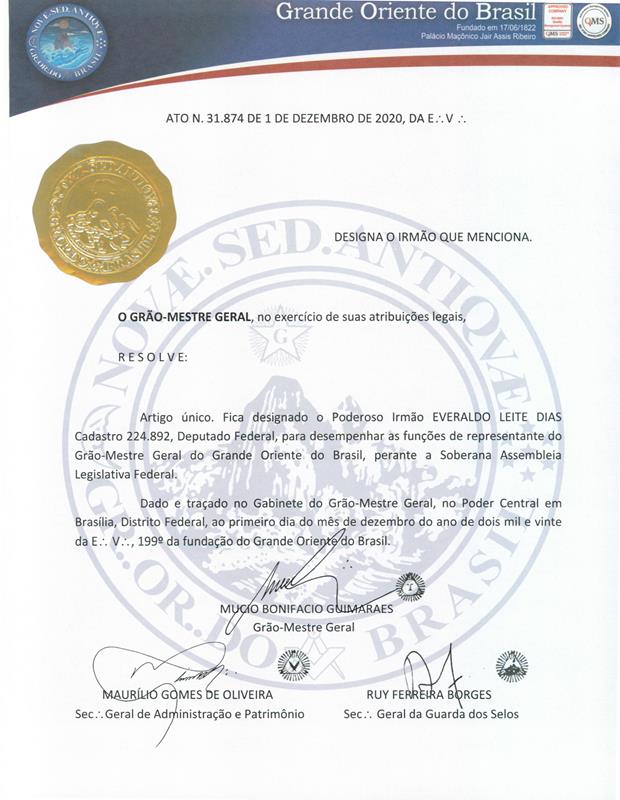 Read more about the article Congratulações – Representante do Soberano na SAFL.