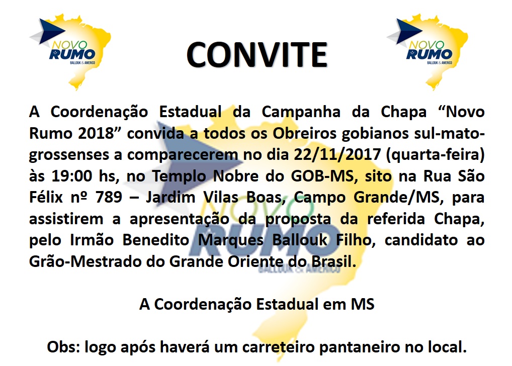 Read more about the article Apresentação da Proposta da Chapa: Novo Rumo 2018
