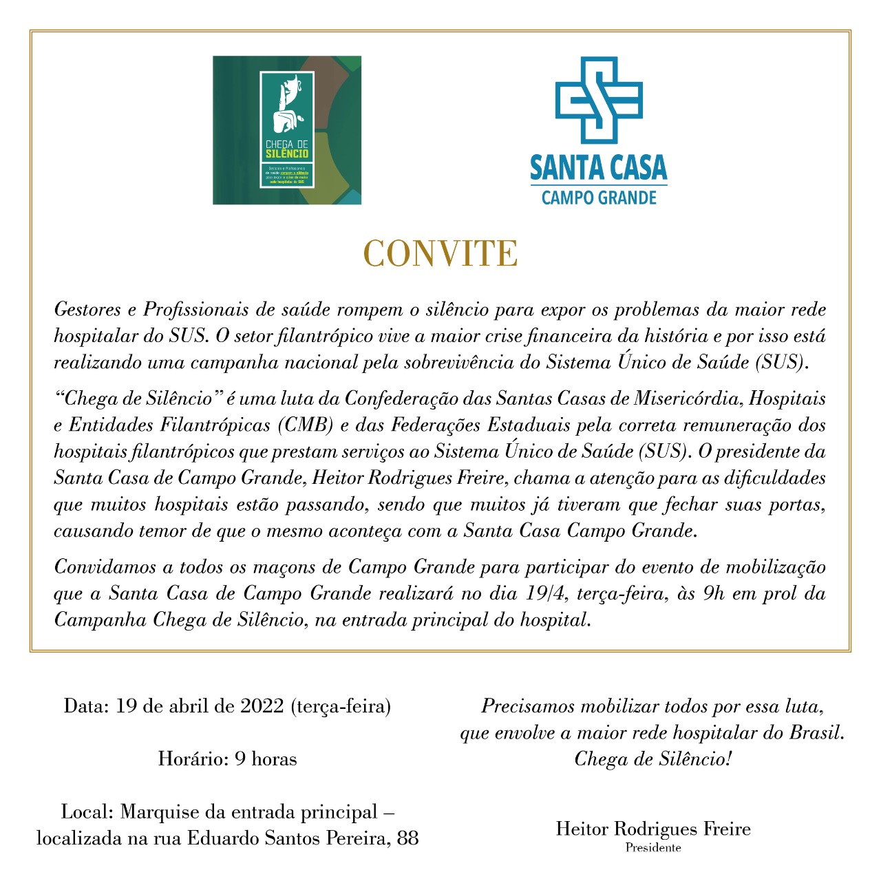 Read more about the article Convite Santa Casa de Campo Grande