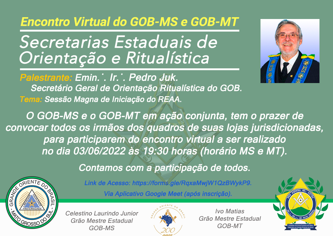 Read more about the article Encontro Virtual do GOB-MS e GOB-MT