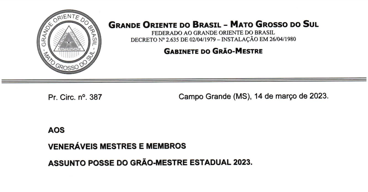 You are currently viewing Posse do Grão-Mestre Estadual 2023