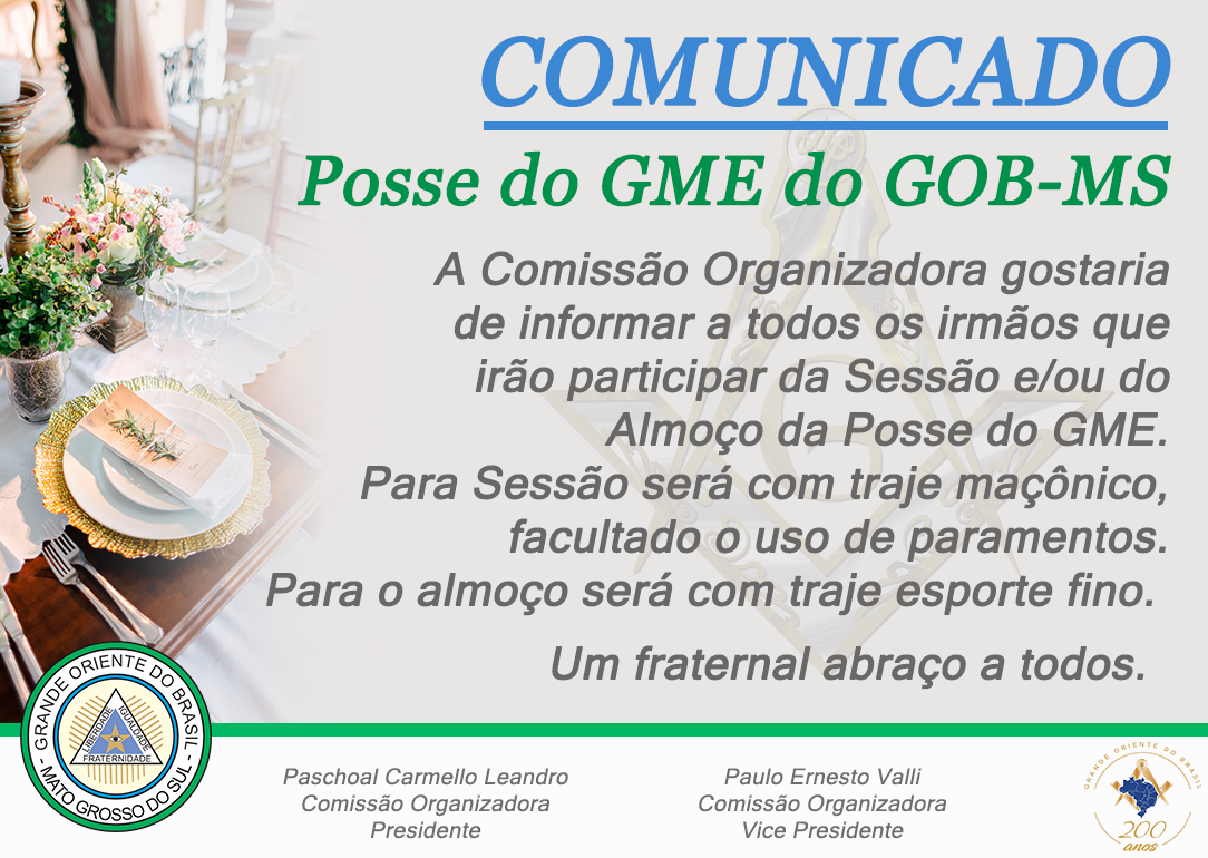 Read more about the article Posse do GME do GOB-MS – Comunicado