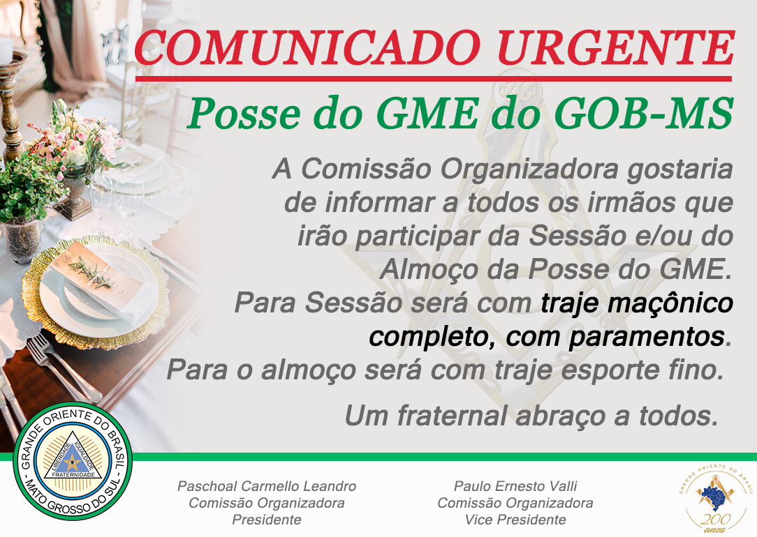 Read more about the article Posse do GME do GOB-MS – Comunicado (Retificação)