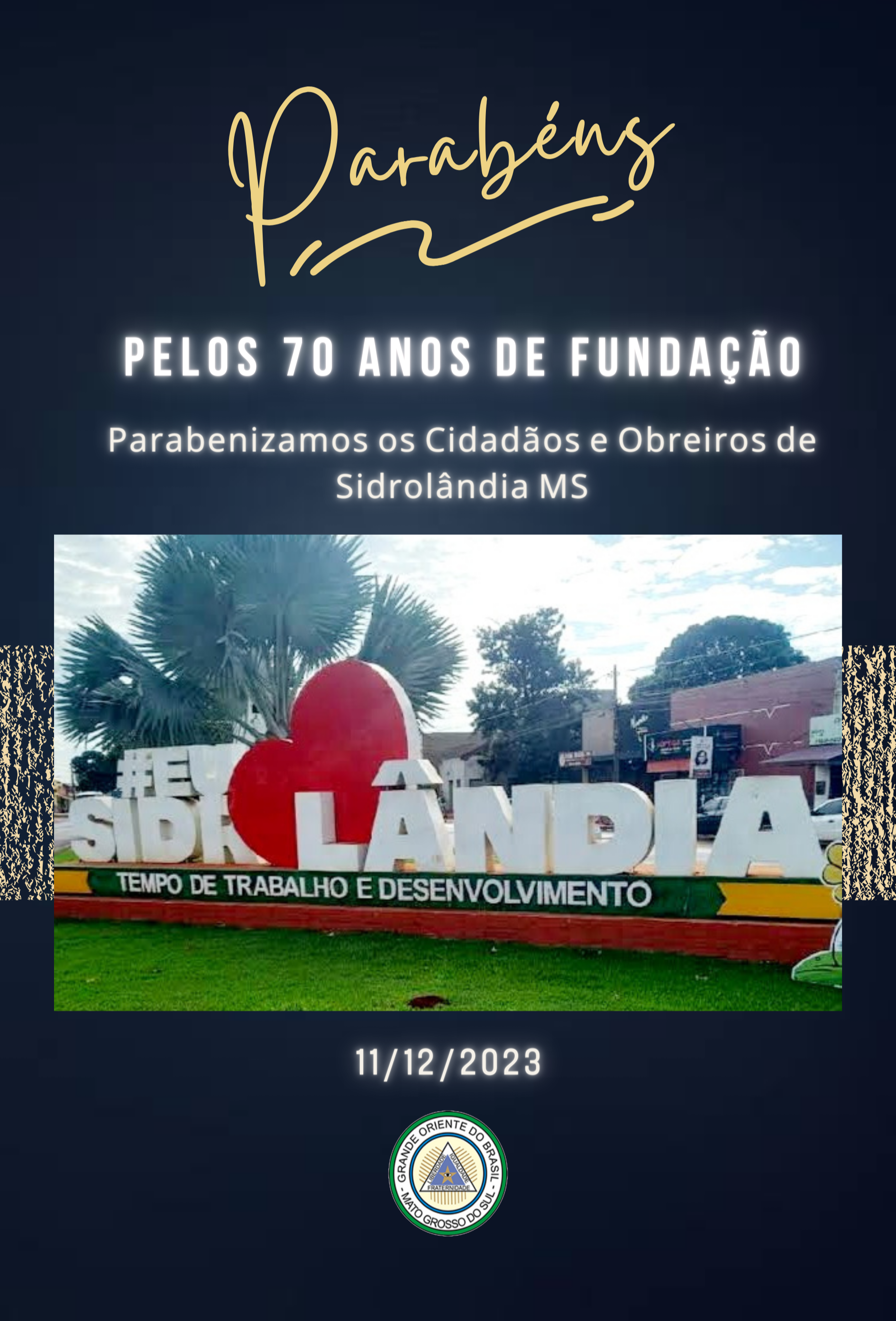Read more about the article Aniversário de 70 anos de Sidrolândia MS – 11/12/2023