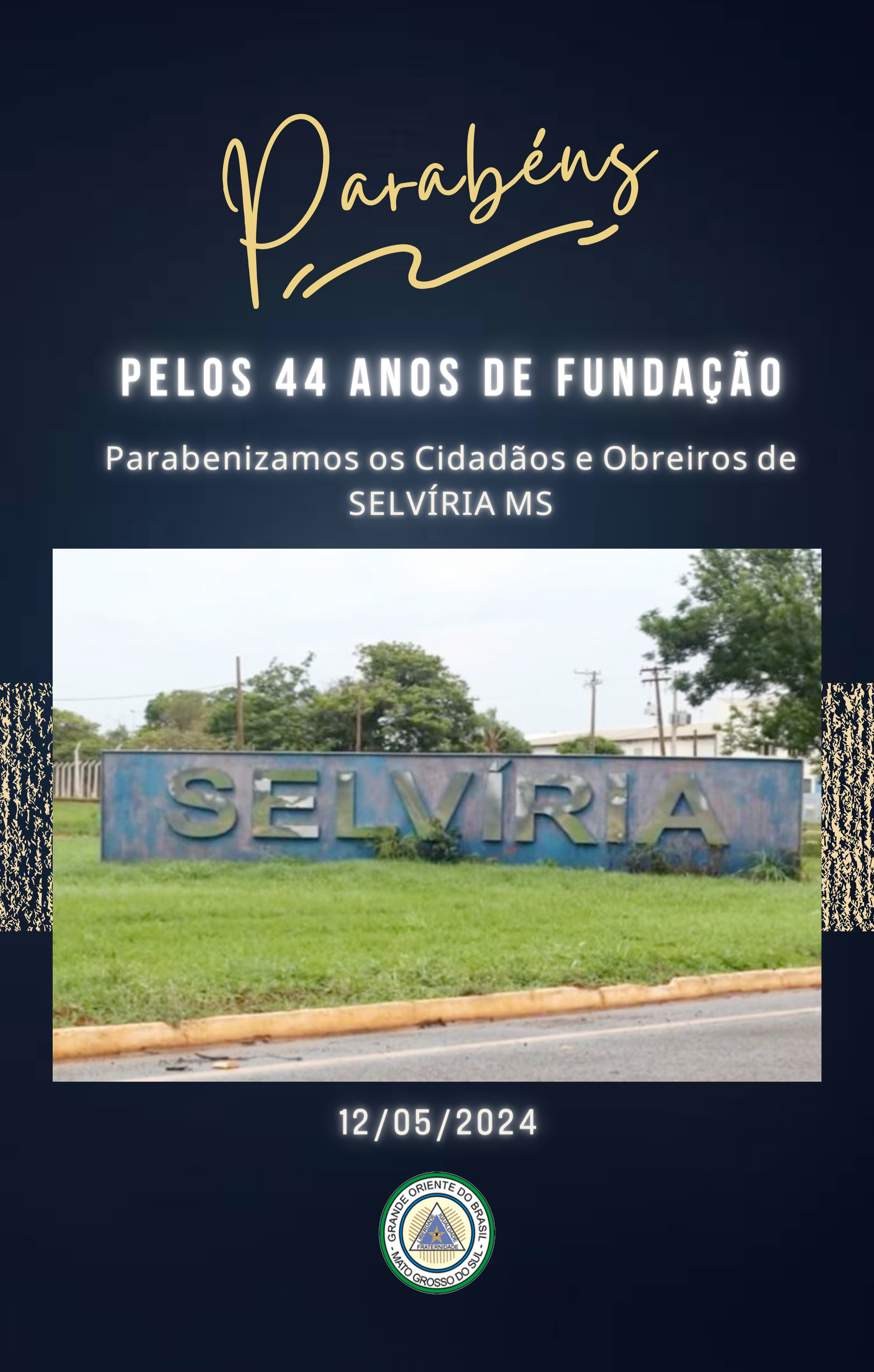 Read more about the article Parabéns Selvíria MS pelos 44 anos de Fundação – 12/05/2024